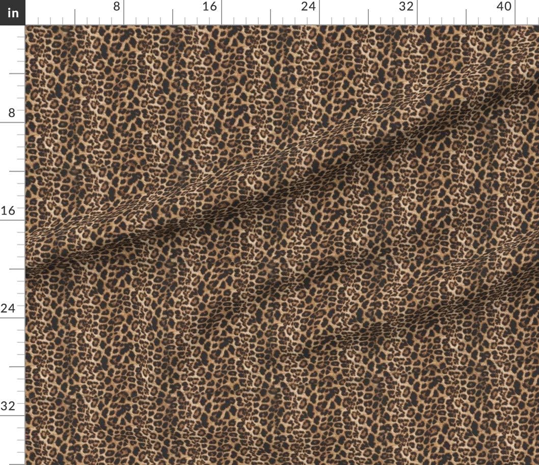 Spoonflower Fabric - Cheetah Leopard Brown Safari Animal Print Tan Realistic Africa Printed on Cotton Poplin Fabric by The Yard - Sewing Shirting Quilting Dresses Apparel Crafts