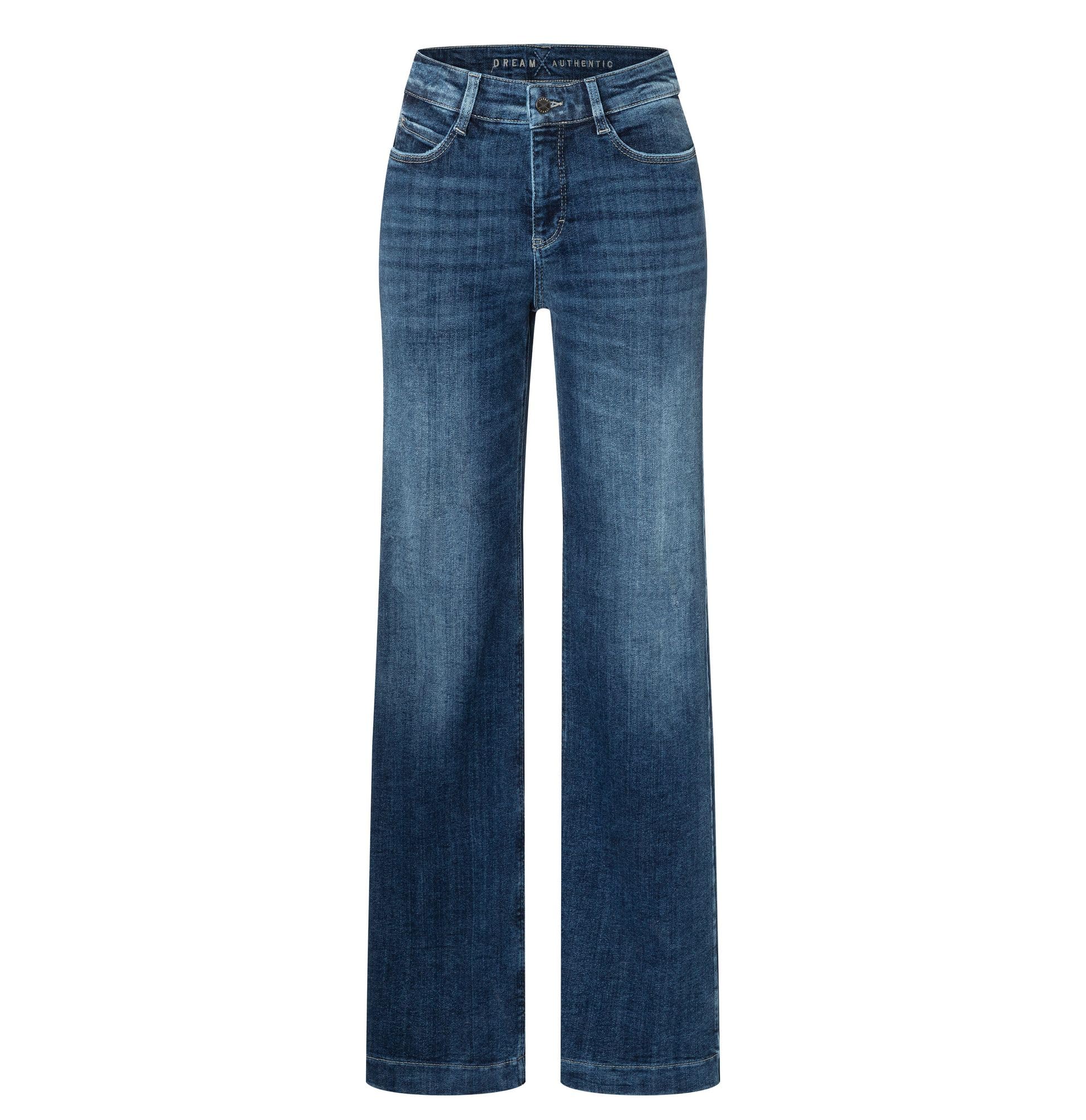 MAC Damen Jeans Dream Wide Authentic Megaflex in Cobalt Authentic Wash
