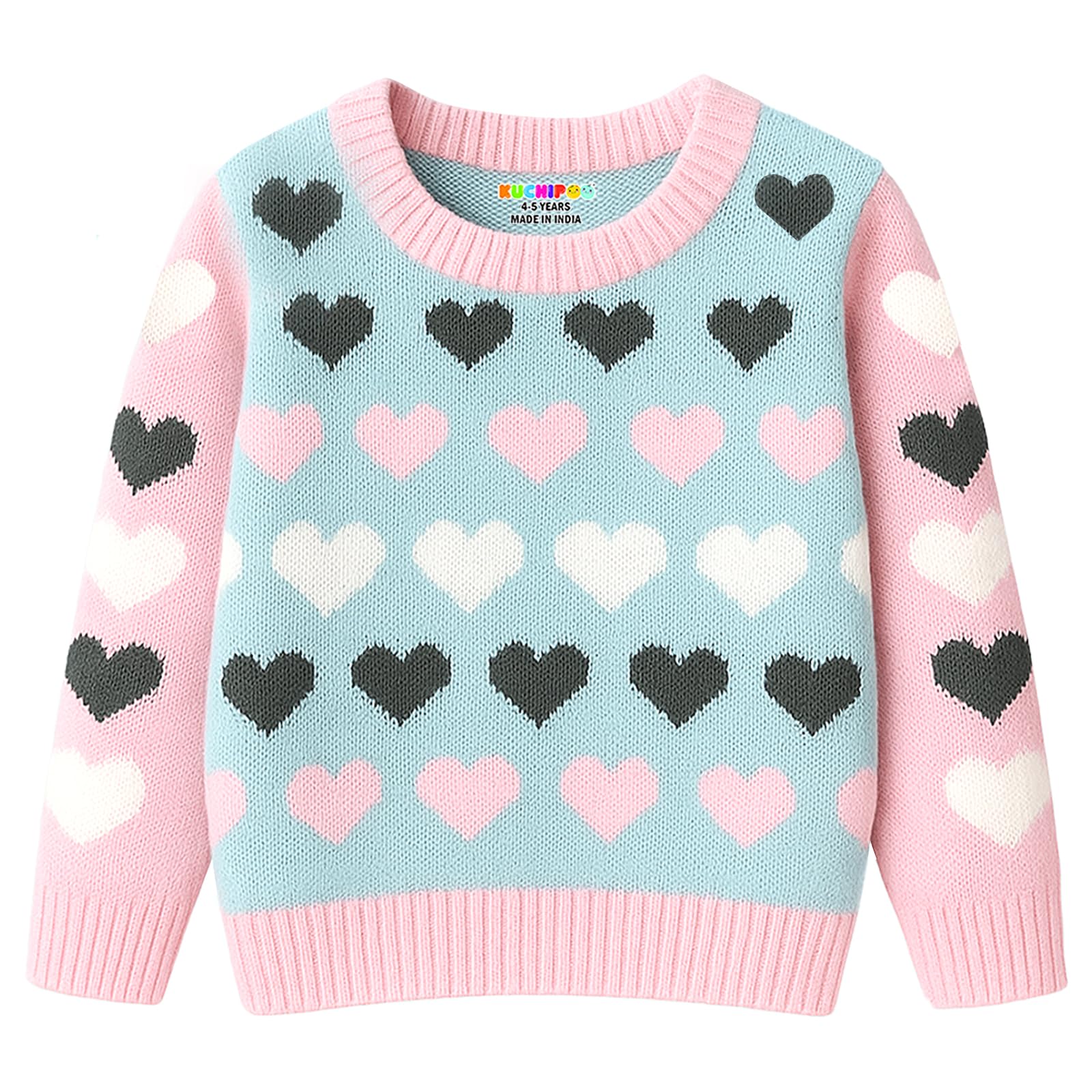 Kuchipoo Girls' Winter Wear Knitted Sweater | Full Sleeves Warm Pullover | Casual & Stylish Kids' Jumper-image-29