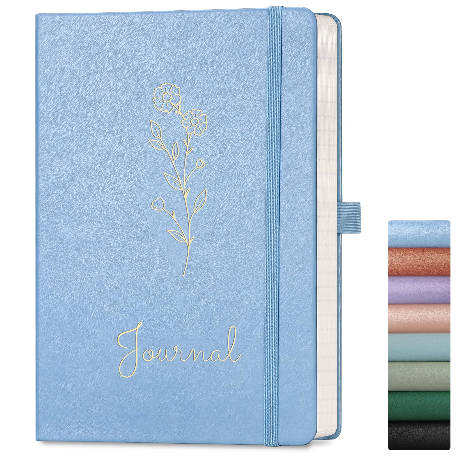 AUTEMPO A5 Blank Journal Notebook, 192 Pages, Hardcover, Light Blue
