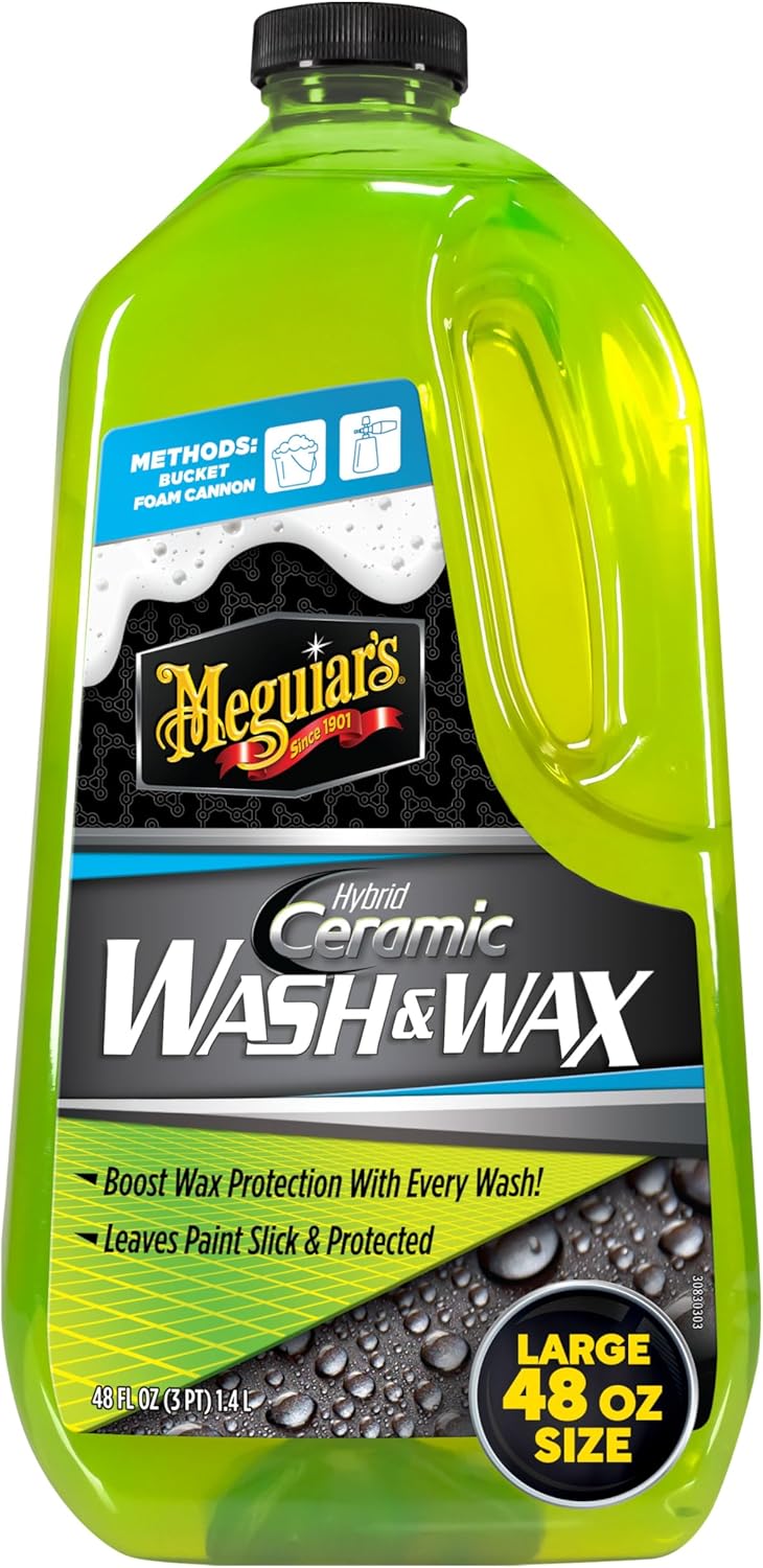 Meguiar’s Hybrid Ceramic Wash & Wax – Sophisticated Car Wash Gently Cleans and Adds Shine and Slickness While Boosting Paint with Hybrid Ceramic Wax and Extreme Water Beading – 48oz