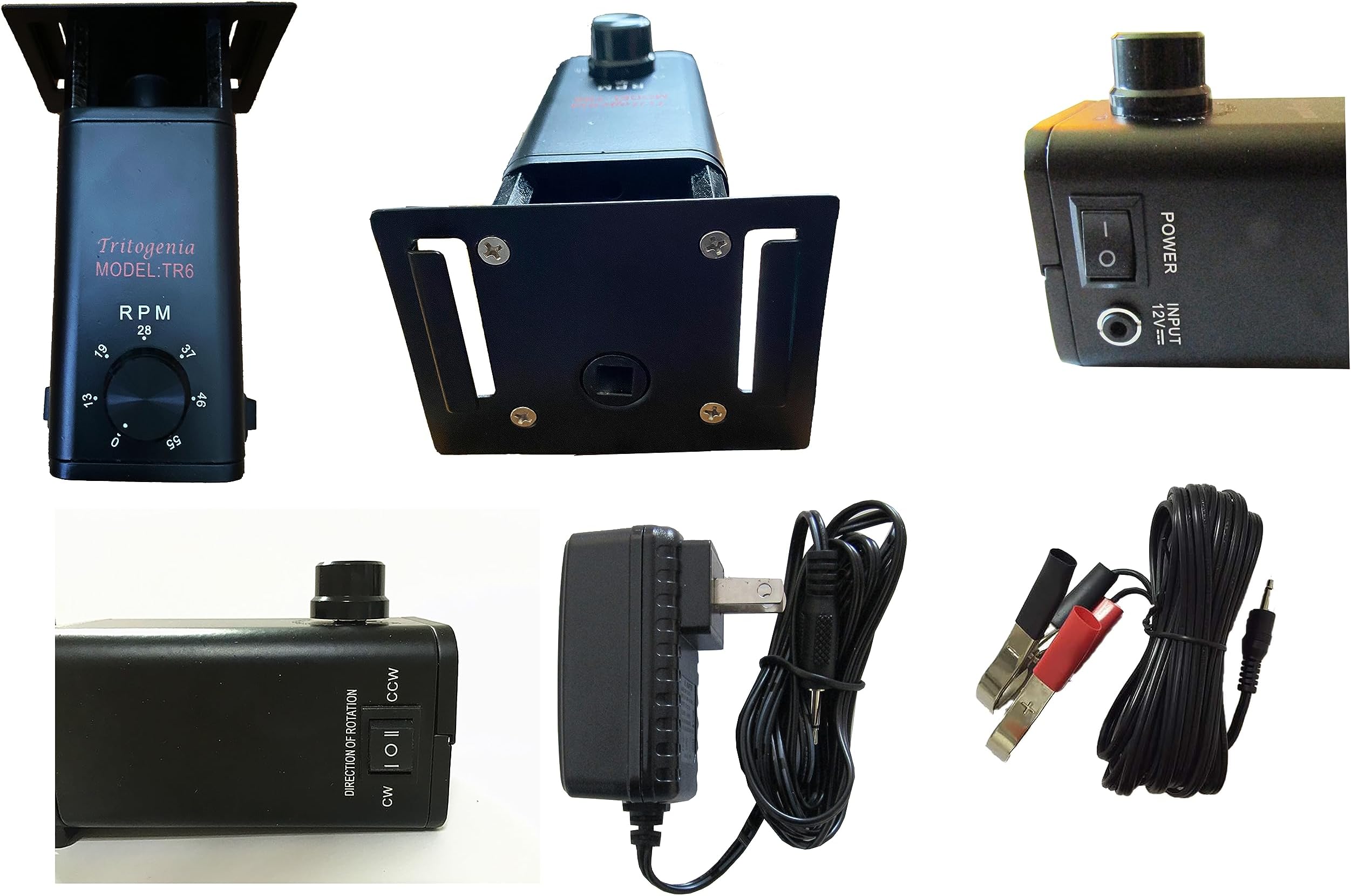 New Variable Speed Rotisserie Motor 0-55RPM for Propane Grills Suitable Coffee Roasting. Includes Battery Cable (Please Read Description)