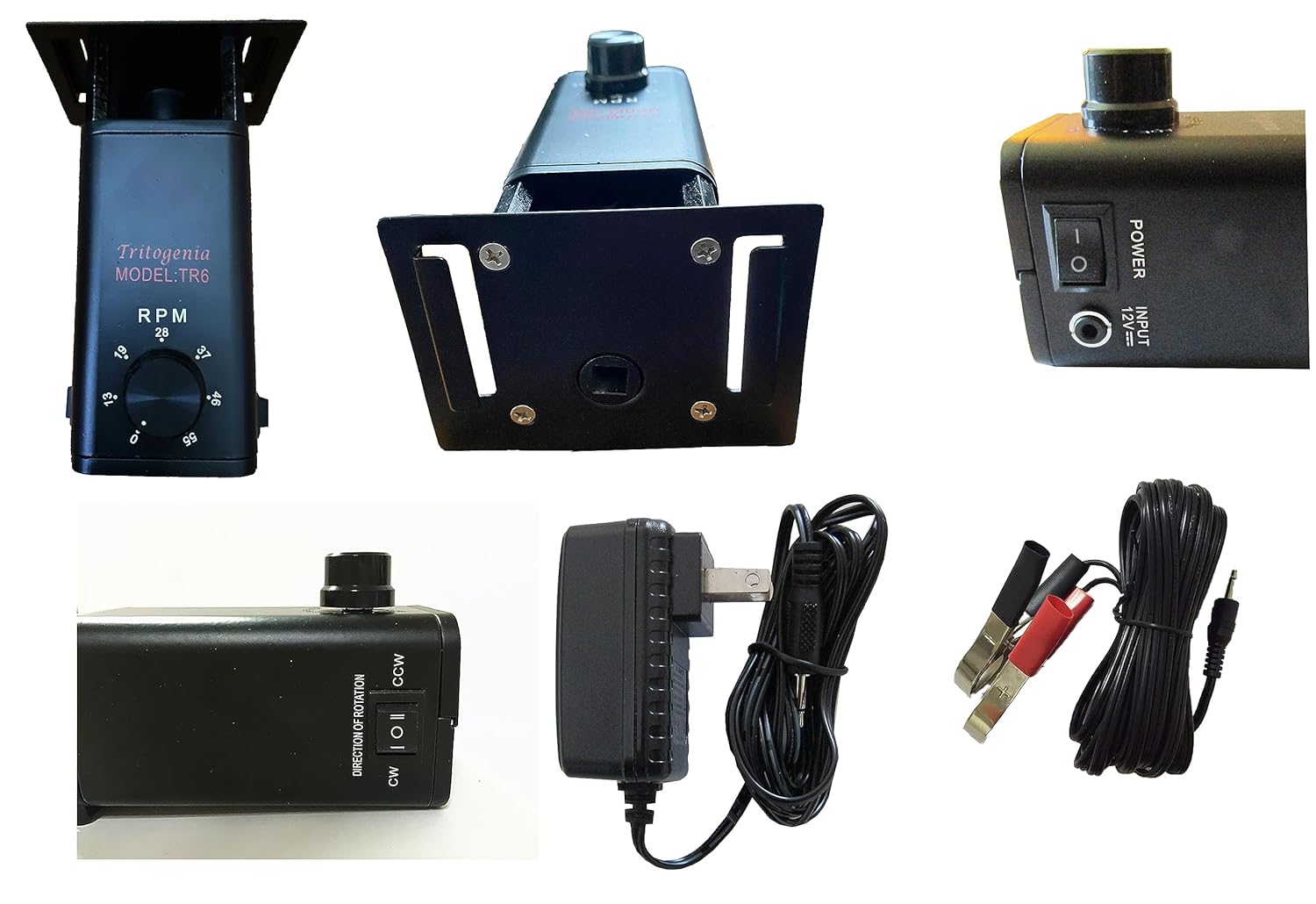 New Variable Speed Rotisserie Motor 0-55RPM for Propane Grills Suitable Coffee Roasting. Includes Battery Cable (Please Read Description)