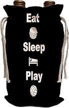 3dRose Jacoba sport quotes - Eat sleep play black white - Wine Bag (wbg_200782_1)