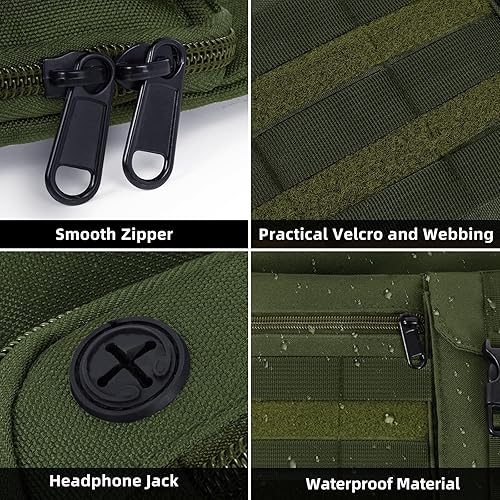 Miniatura 19 de KINGSLONG Tactical Chest Pack Running Bag: Outdoor Sports Lightweight Water Resistant - Hiking EDC Vest Rig Pack Men Women