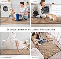 Vista 8 de Alfombras de cocina antideslizantes, lavables, súper absorbentes, para piso, parte trasera de goma, suaves y trenzadas, para fregadero, fácil