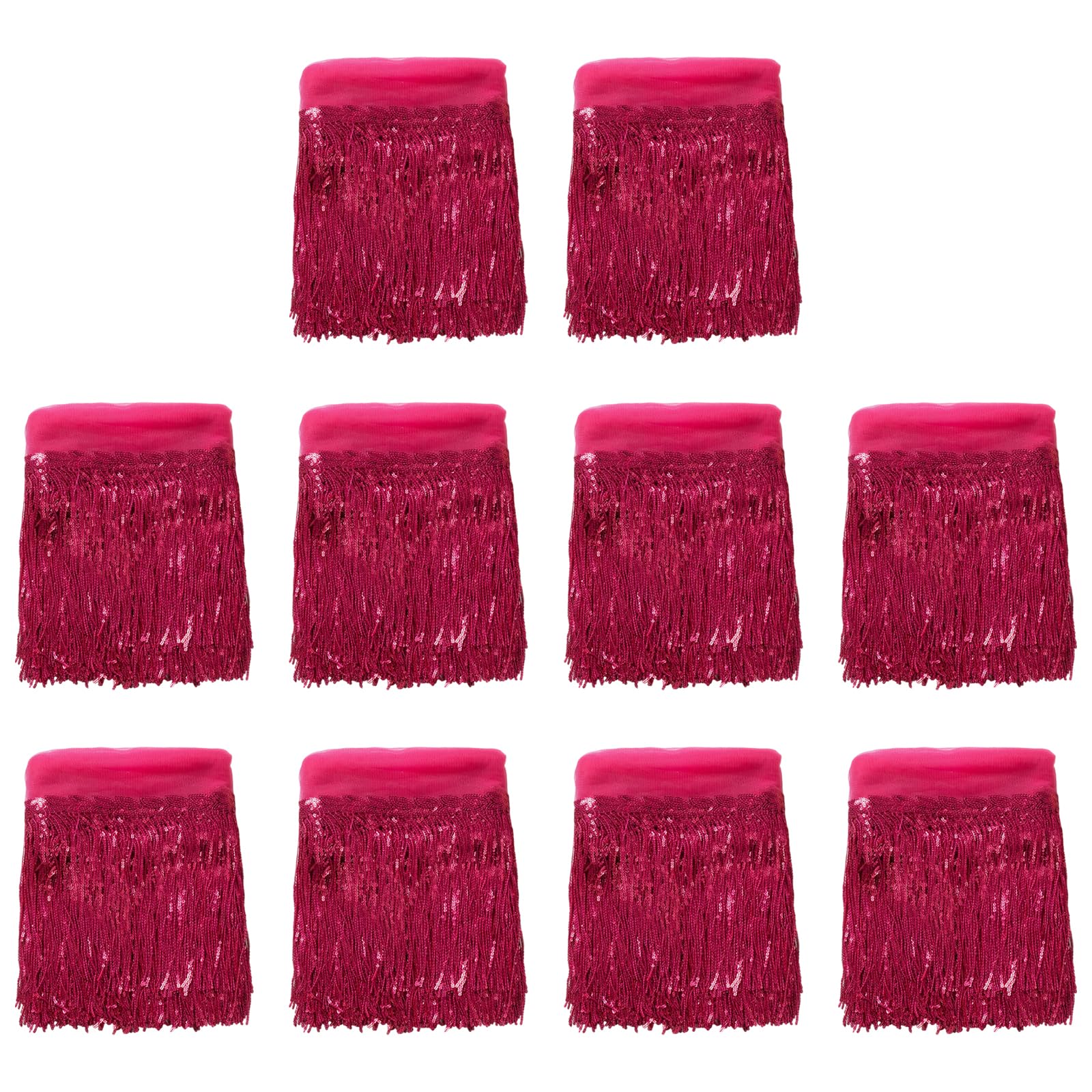 10Pcs 20Cm Sparkly Sequined Tassels Fringe Colorful Garment Embellishment for Upholstery Curtain Pillow Decor Polyester Decoration for Clothing Celebratory Home Decors
