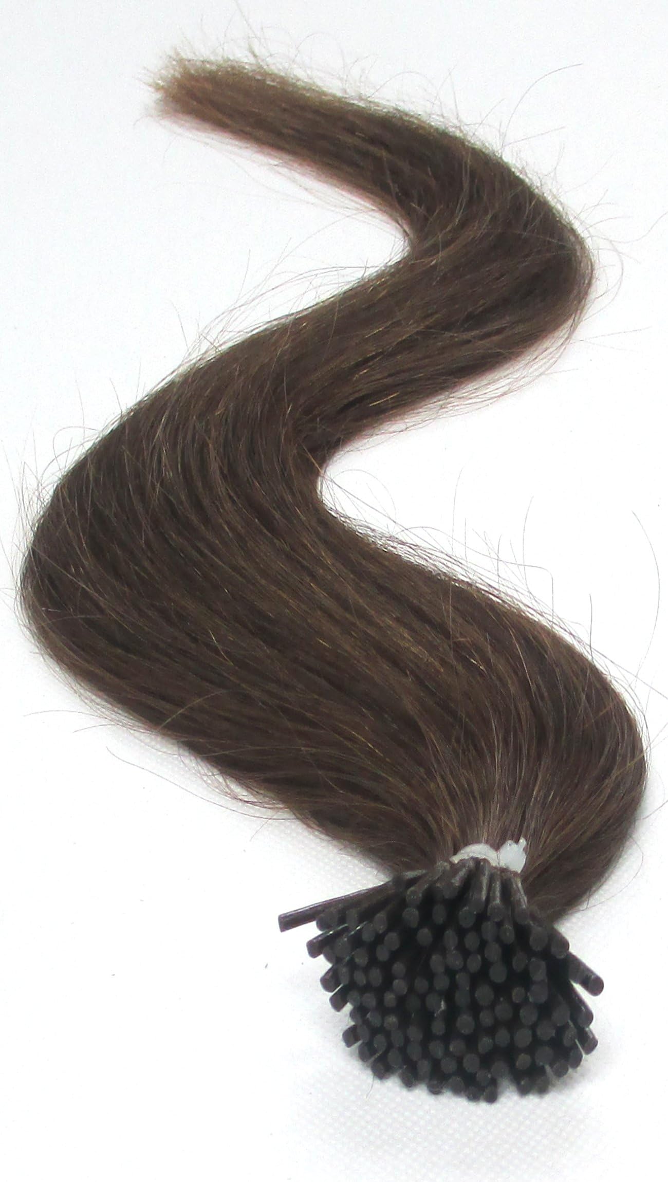 Angelcoco 22Inch 100 Strands Straight Micro Ring Links Locks Beads Keratin Stick I Tip Remy Human Hair Extensions 0.5g Per Strand (22inch, #6 Chestnut Brown)