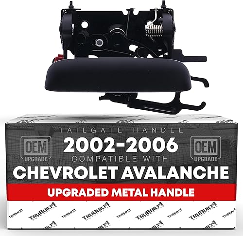 T1A Conjunto de manija para portón trasero, metal mejorado, compatible con Chevrolet Avalanche 1500 2002-2006, Avalanche 2500 02-06, negro