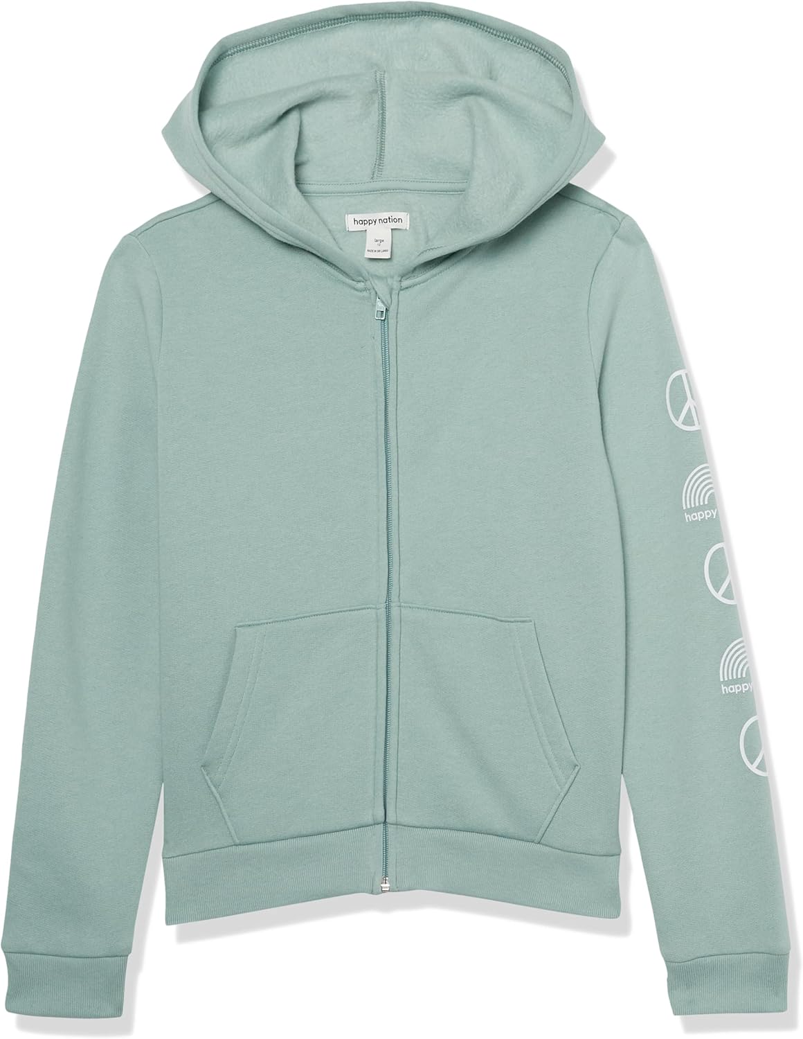 Happy Nation Fleece Full Zip Hoodie Sweatshirt, Pink Gumball, Medium: Clothing, Shoes & Jewelry