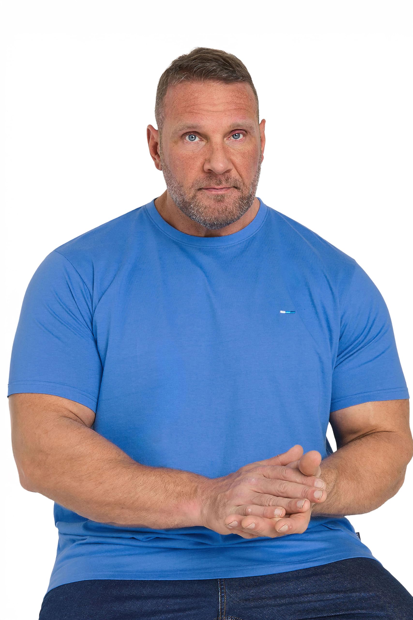 Badrhino Men's Blue Big & Tall Core T-Shirt - Plus Curve 3XL Plus