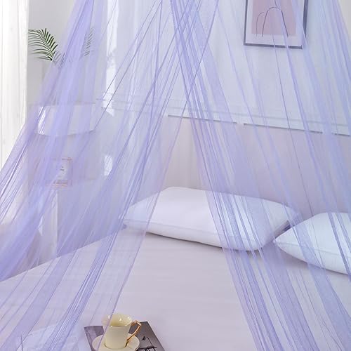 Miniatura 2 de OctoRose Mosquitera redonda para cama de aro  Se adapta a la cama  Cortinas colgantes de princesa con corona de cortina de cama (hop-CAMO-verde)