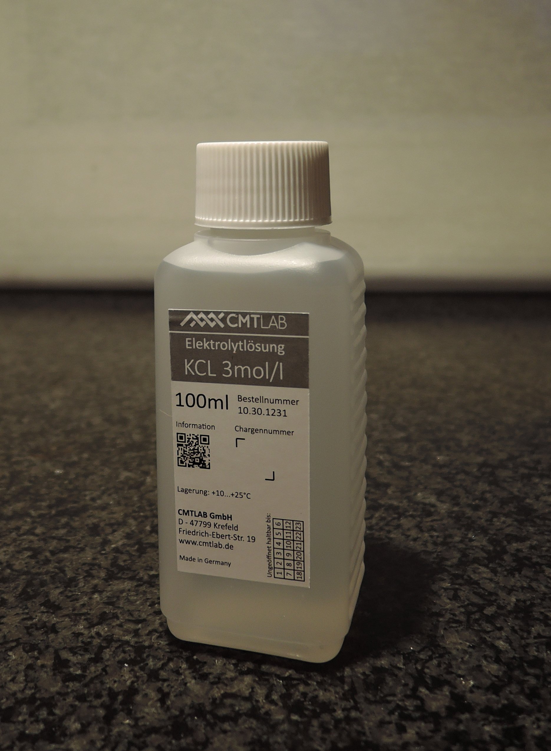 pH-Sensor/Elektrode, Kunststoffschaft + KCL 3mol + pH4/pH7 Pufferlösung, Industriequalität Made in Germany