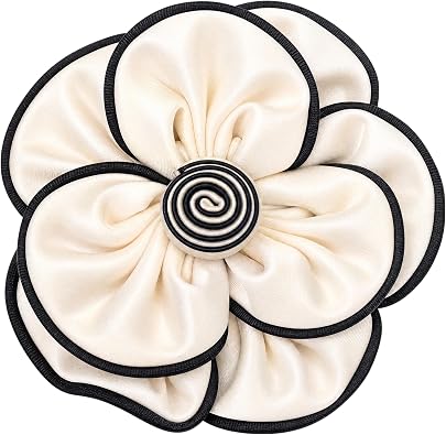 Large Flower Brooch Pin for Women, Vintage Fabric Floral Brooch and Hair Clip