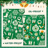 Vista 2 de 100 piezas de papel encerado navideño, hojas de papel encerado para envoltorios de sándwich de papel de delicatessen, envoltorios de caramelos