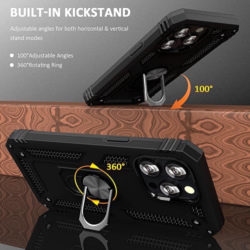 Miniatura 10 de ADDIT Funda para iPhone 13 Pro Max, funda protectora de grado militar para iPhone 13 Pro Max con anillo de soporte de coche para iPhone 13 Pro Max