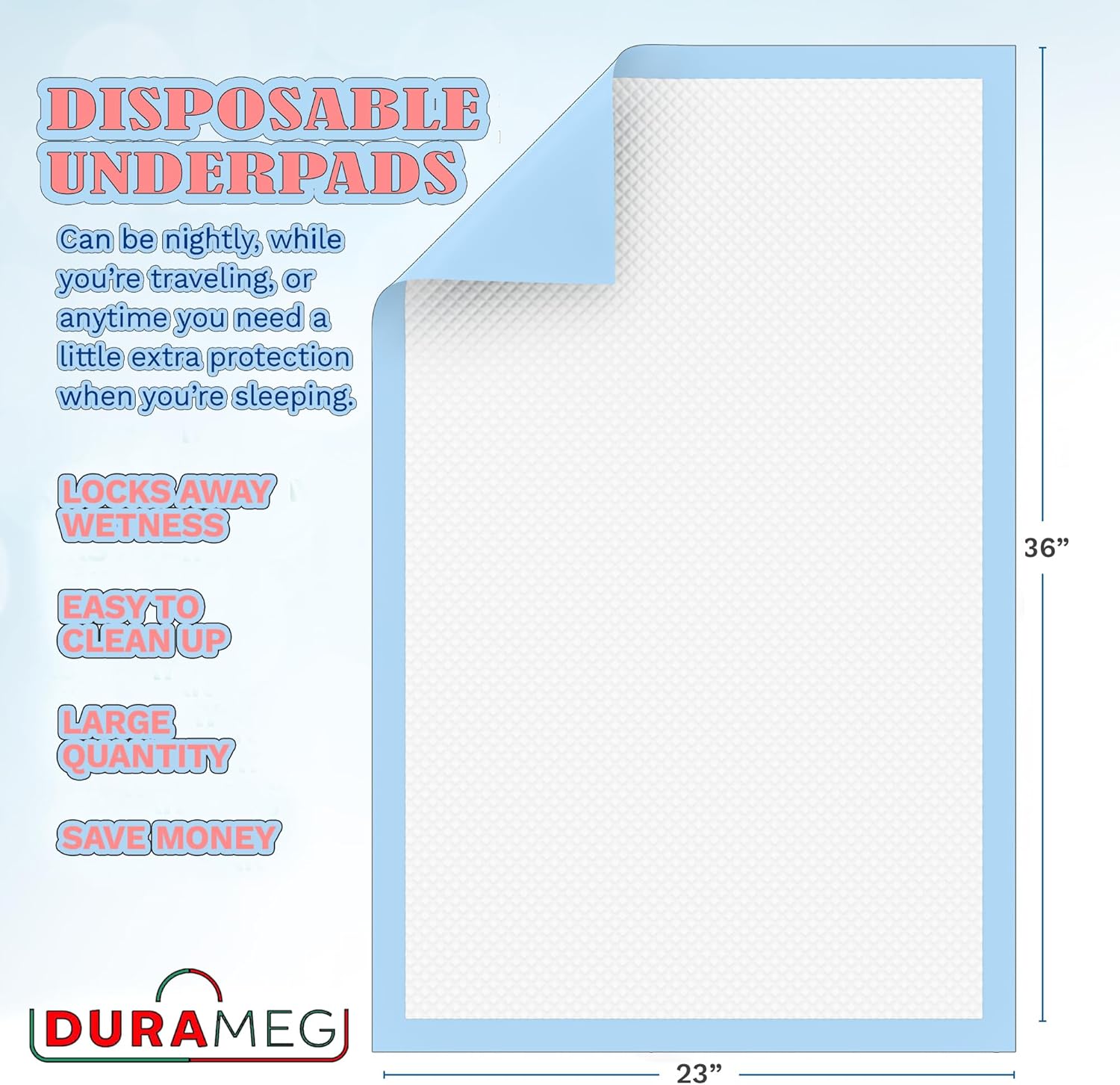 Chucks Pads Disposable [150 Pads] Underpads 23x36 - Absorbent Leak-Resistant Incontinence Bed Pads for Mattress & Furniture Protection | Waterproof Pee & Puppy Training Pads for Kids, Adults & Elderly