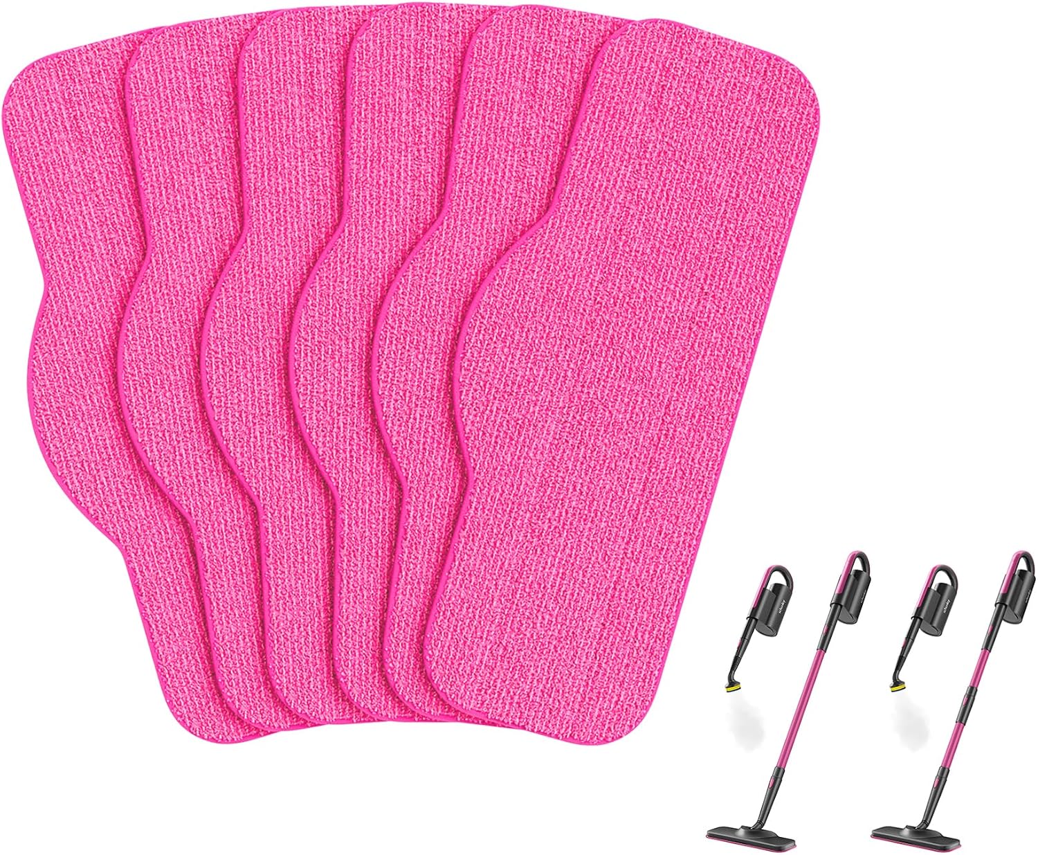 6-Pack Microfiber Steam Mop Cleaner Pads, Reusable Replacements | Washable | Multi-Surface | Pick Up Dirt & Sticky Messes | Super Absorbent | Durable | for SLFCSM063 & SLFCSM064 & SLFCSC084