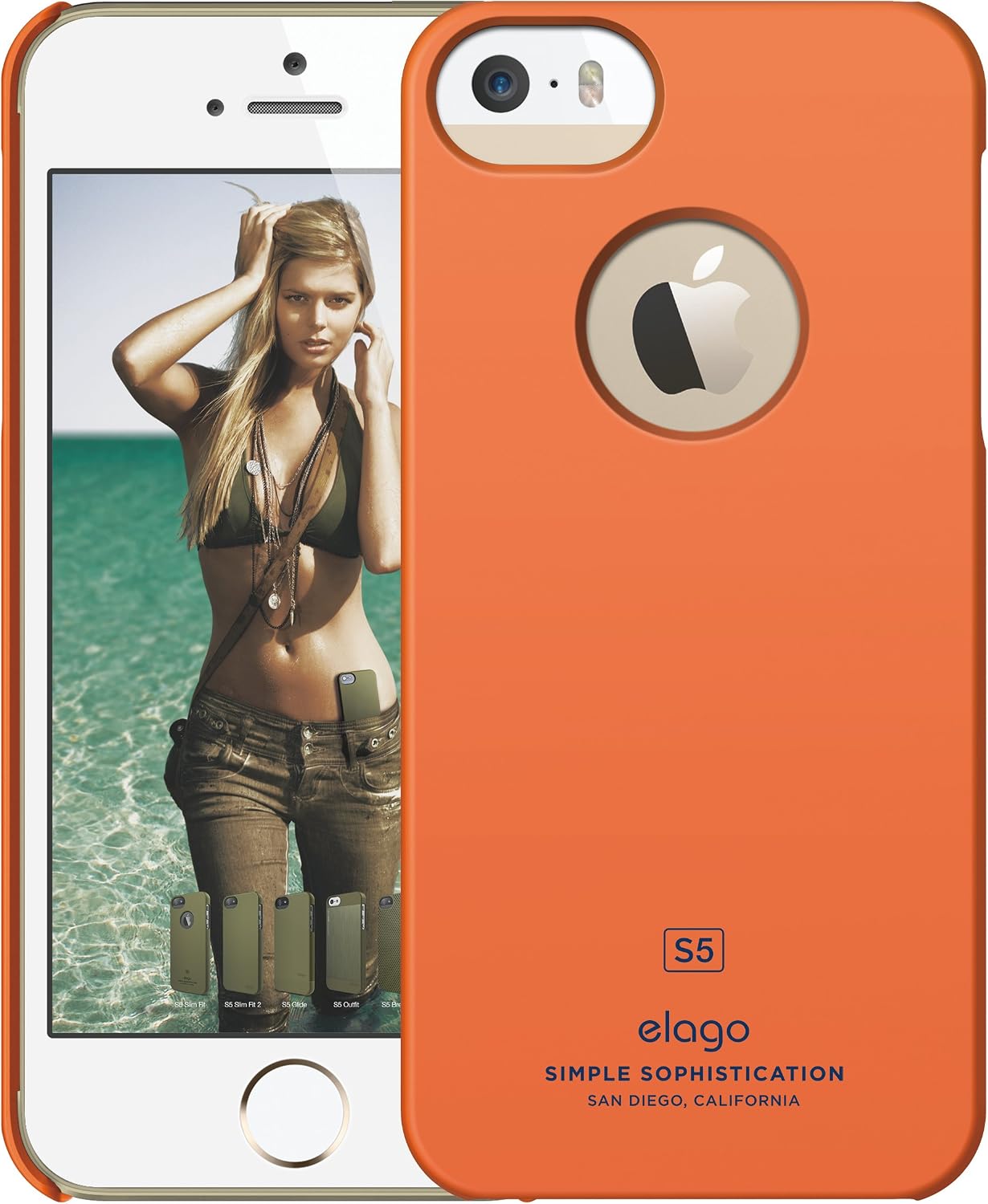 iPhone SE case, elago® [Slim Fit][Soft Feel Orange] - [Light][Minimalistic][True Fit] - for iPhone SE/5/5S