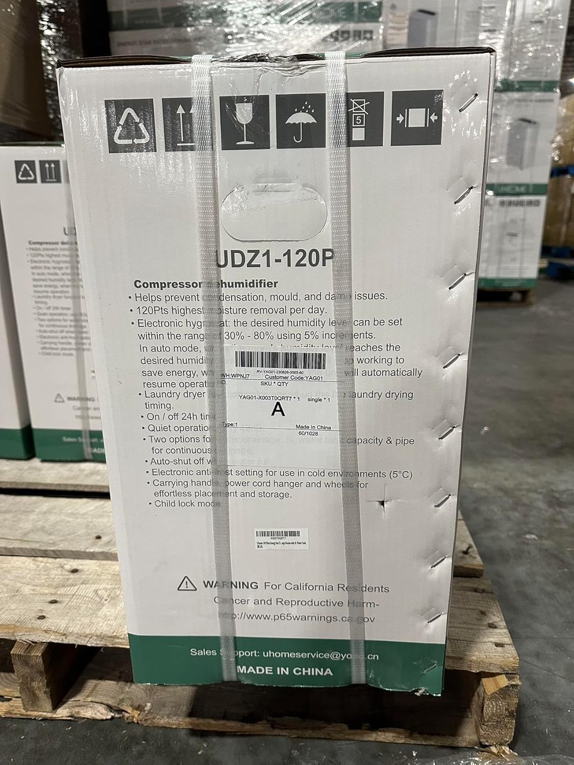 Uhome 120 Pints Dehumidifier with Drain Hose - 6000 Sq. Ft Quiet Dehumidifier for Home, Basements, Storages and Large Rooms with 5L Water Tank