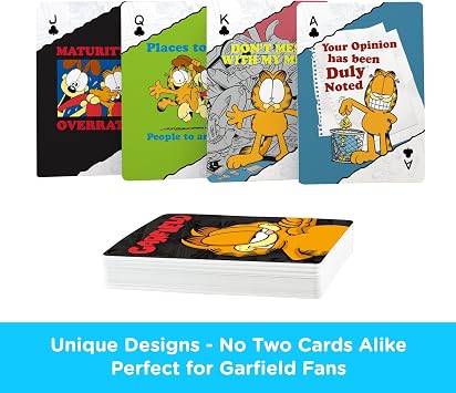 AQUARIUS Garfield Playing Cards - Garfield Themed Deck of Cards for Your Favorite Card Games - Officially Licensed Garfield Merchandise & Collectibles