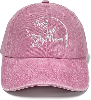 Reel Cool Fishing Hat for Mom Dad Grandma Grandpa Uncle Auntie | Fishing Gift for Parents Grandparents, Embroidered Design, Adjustable Buckle Closure