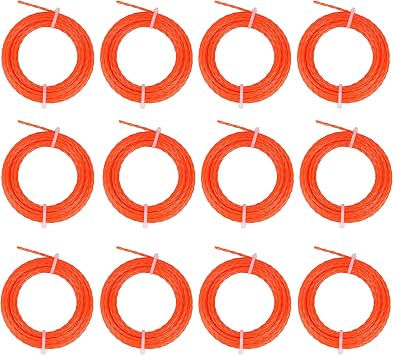 0.095" x16 ft. Pre-Cut Twisted String Trimmer Line for RYOBI 12 pack | Most Trimmer Heads.095-in Weed Wacker String line fit for RYOBI Nitro EGO Worx Milwauke Greenworks Trimmer etc
