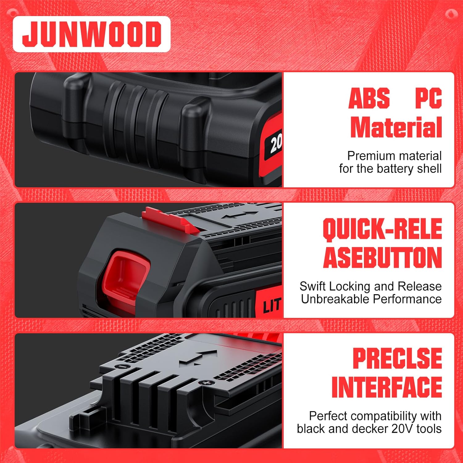 Replacement for Black and Decker Battery 20V and Charger 3.8Ah Lithium Max Compatible with LB2X4020 LBXR2020-OPE LBXR20-OPE2 LBXR20B-2 LB2X3020-OPE LBXR20BT 2Pack Outdoor Cordless Power Tools - Image 3