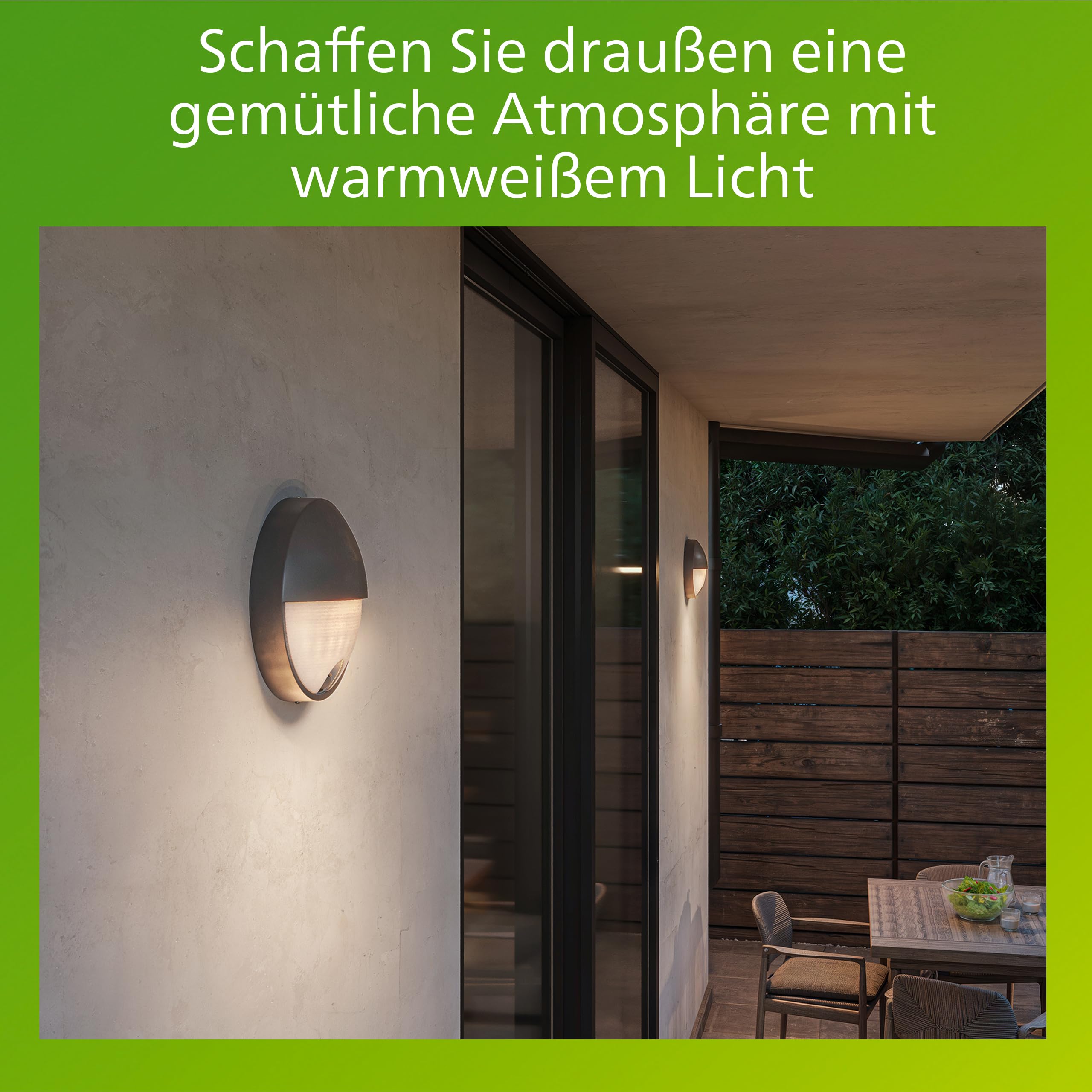 PHILIPS Capricorn Außenwandleuchte, ultra-effizient, 800 lm, 2700 K, PowerShield, IP44 wetterfest, langlebig, Aluminium, Bewegungsmelder, integrierte LED, Anthrazitgrau