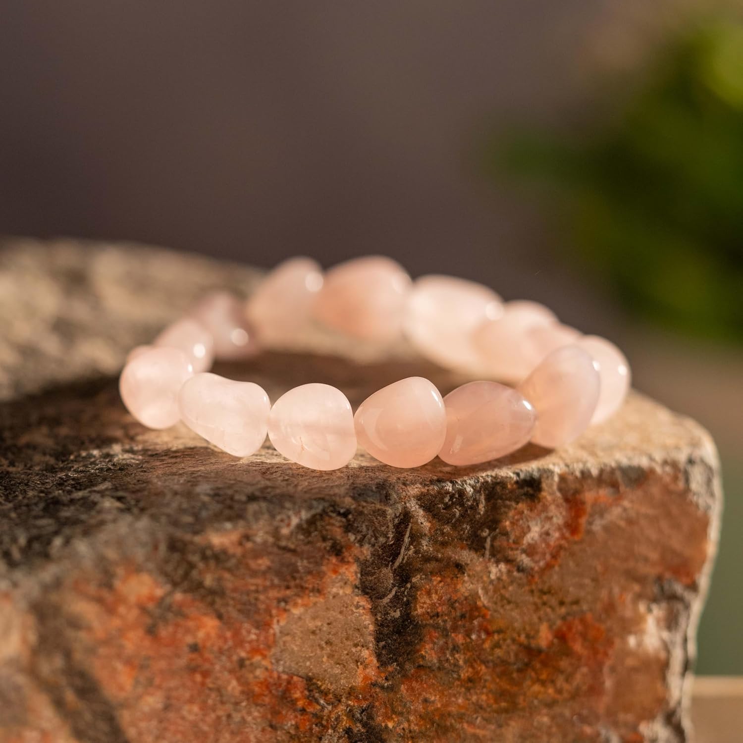 Natural Rose Quartz Tumbled Bracelet for Women & Men | Certified Genuine Gemstone Bracelet | Healing Crystal Love Stone Jewelry | Includes Lab Certificate | Adjustable/Stretch... - Image 5