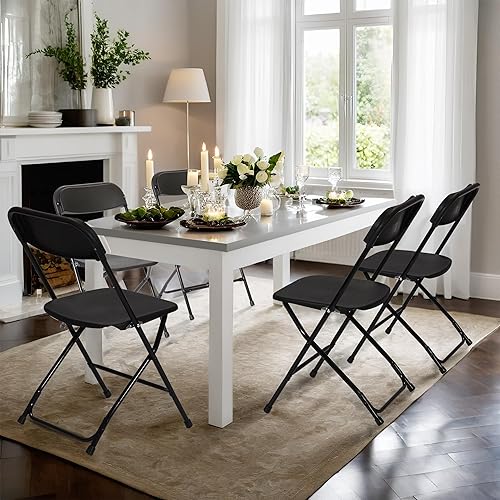 Miniatura 4 de Silla plegable de plástico de 10 piezas, silla comercial portátil, capacidad de 350 libras, sillas plegables de plástico de alta calidad, silla