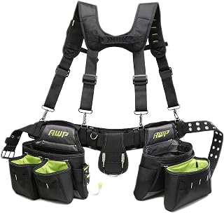 AWP Trapjaw General Construction Polyester Tool Rig | TrapJaw Tool Rig with Suspenders,Black, Green
