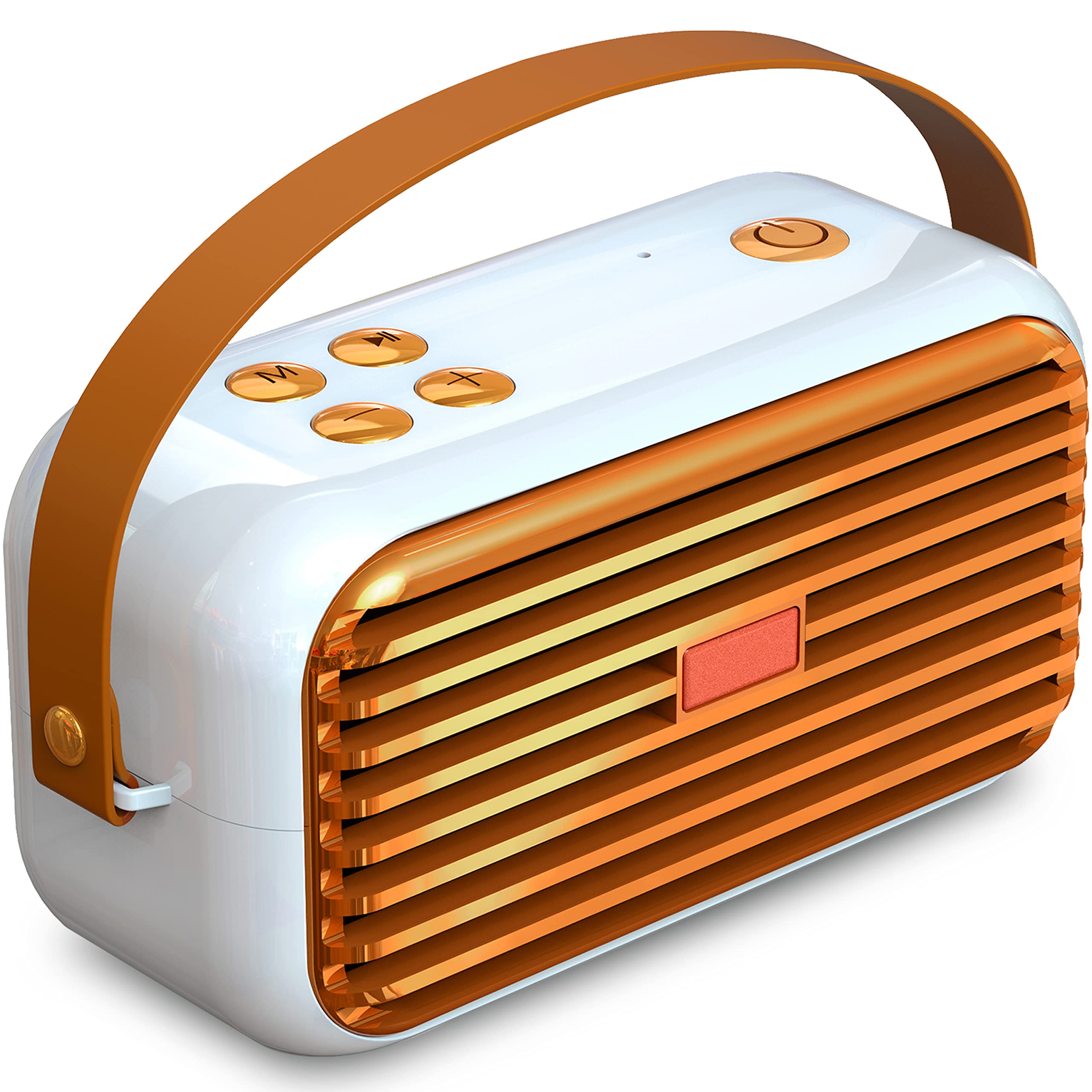 Jazmm Retro Bluetooth Speaker,Portable Vintage Speaker with Clear Stereo Sound Rich Bass,Wireless Retro Radio Speaker with Old Fashion Classic Style,1200mAh Battery,U-Disk/TF/AUX（White）