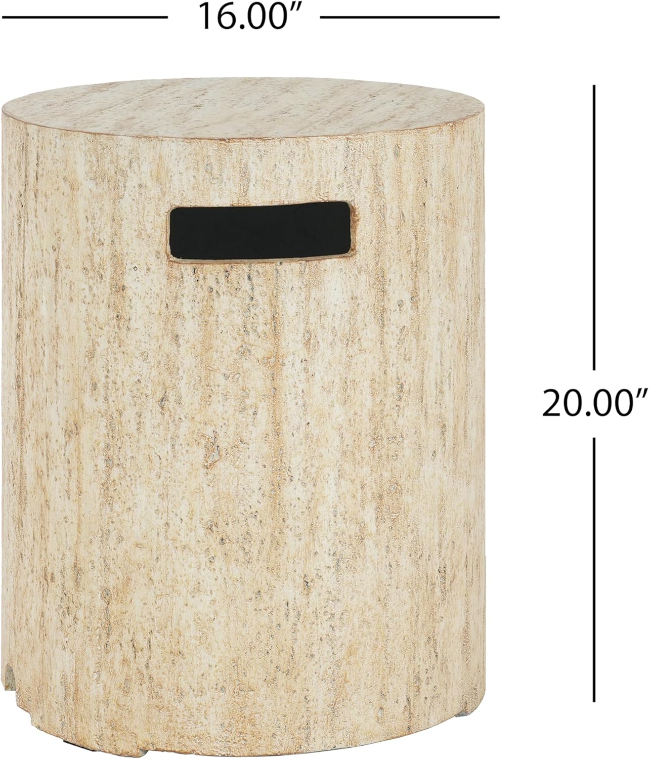 Christopher Knight Home Hearth Outdoor Fire Pit and Tank Holder Set, Lightweight Concrete Tank Table, 40000BTU Round Fire Pit, Concrete Patio Fire Table, No Assembly Needed, Travertine Beige