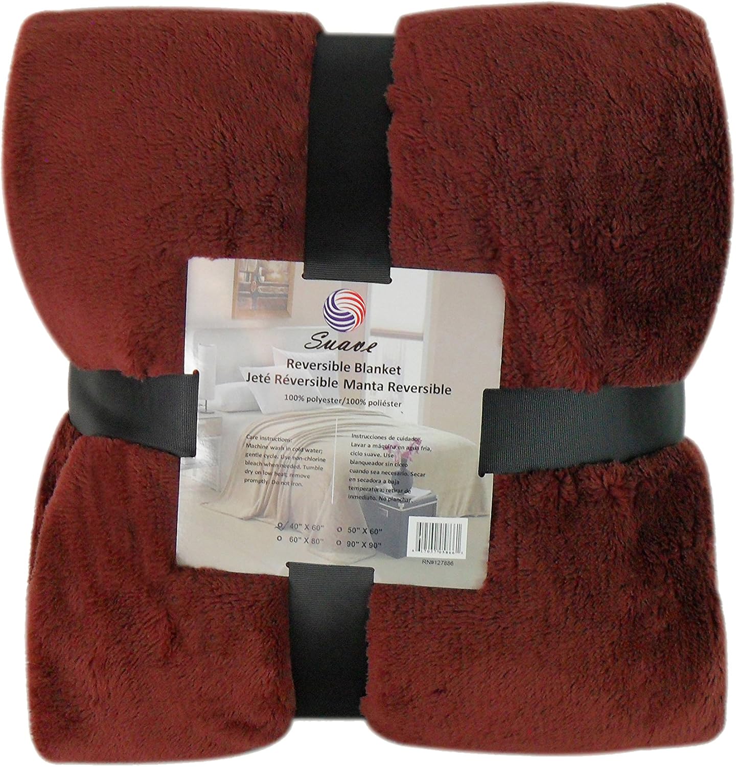 Sofantex Super Soft Blanket/Throw - Reversible Blanket, 40" L X 60" W, Burgundy