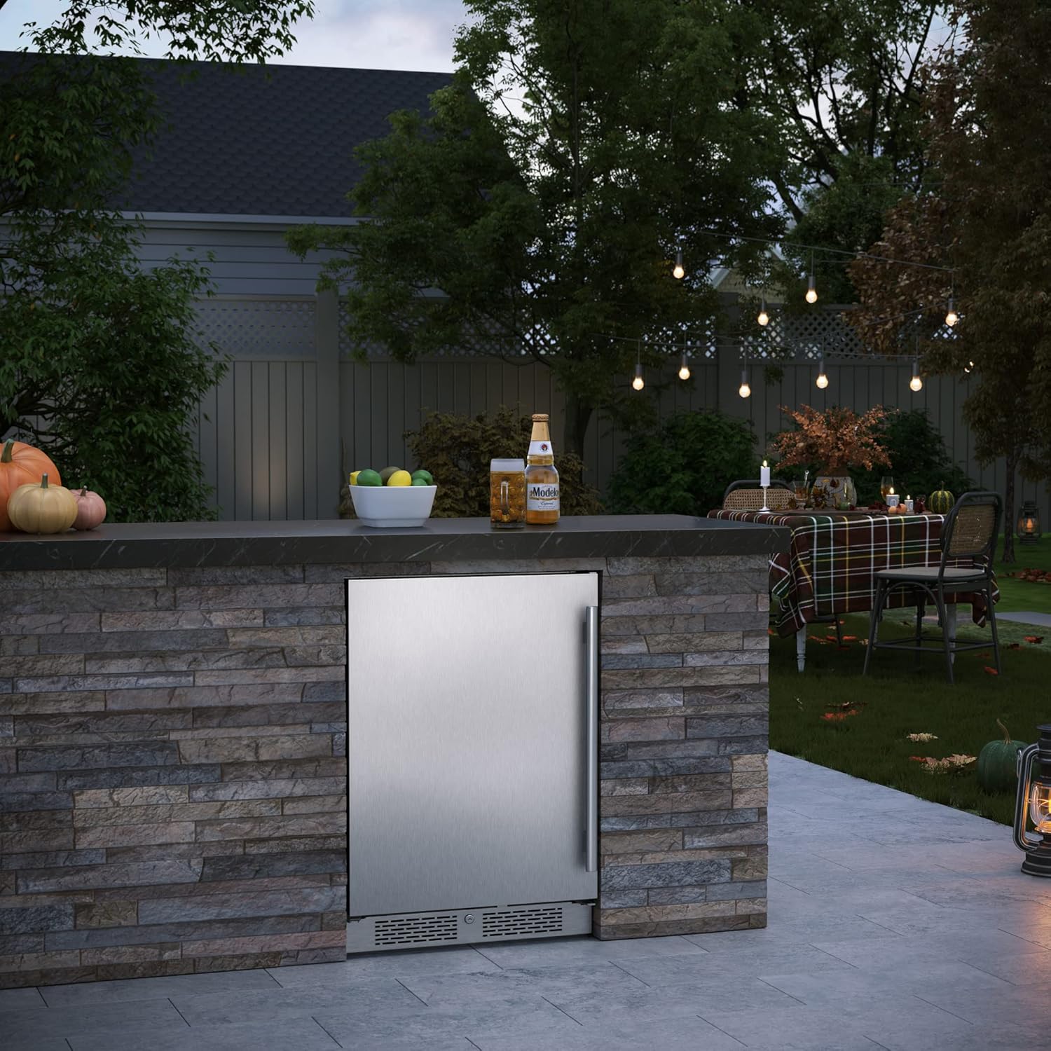 Avallon AFR242SSODLH 24 Inch Wide 5.66 Cu. Ft. Built-In Compact Outdoor Refrigerator with Left Hinge