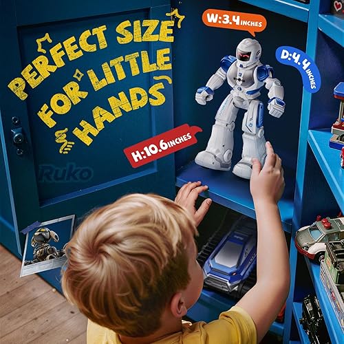 Vista 6 de Ruko 6088 Robot programable, robot inteligente de control remoto con detección de gestos para niños de 3 a 6 años, regalo de cumpleaños de Navidad
