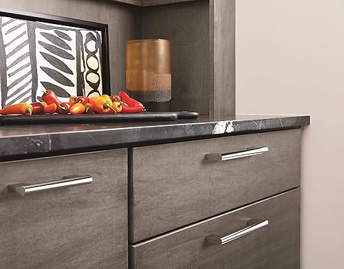 Amerock Mango de gabinete Cromo pulido 5-116 pulgadas (5.039 in) de centro a centro Versa paquete de 2 unidades Jaladera de cajón Asa de