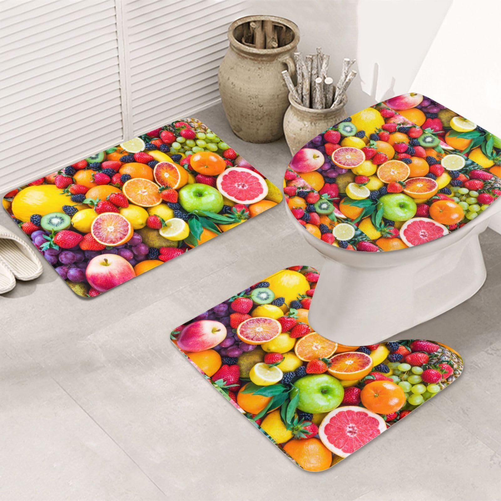 Tapis de bain lavables Fruits Frais absorbants pour douche et sol