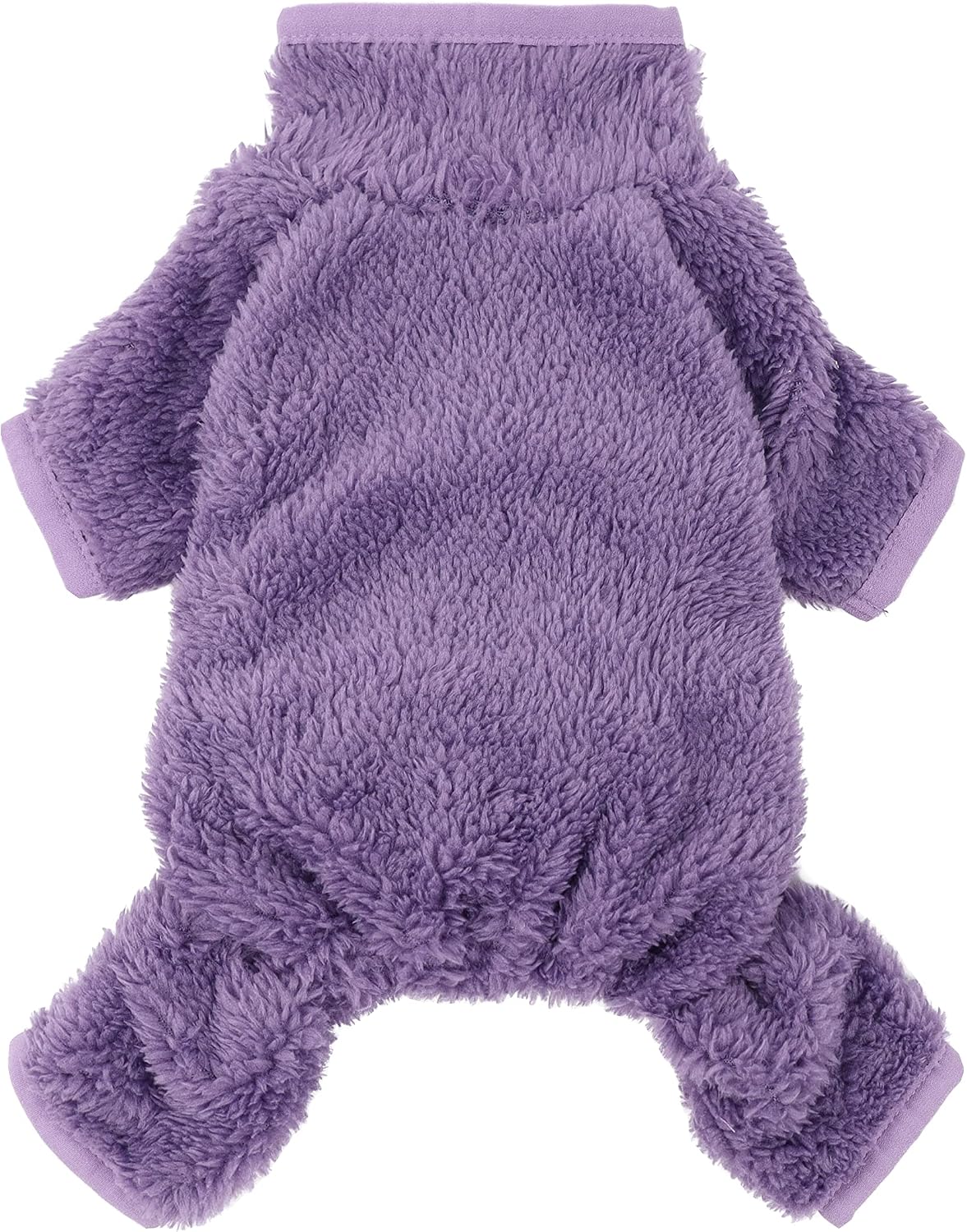 Fitwarm Dog Fuzzy Velvet Pajamas, Dog Winter Clothes for Small Dogs Girl, Pet Jumpsuit, Cat Apparel, Purple, XSmall
