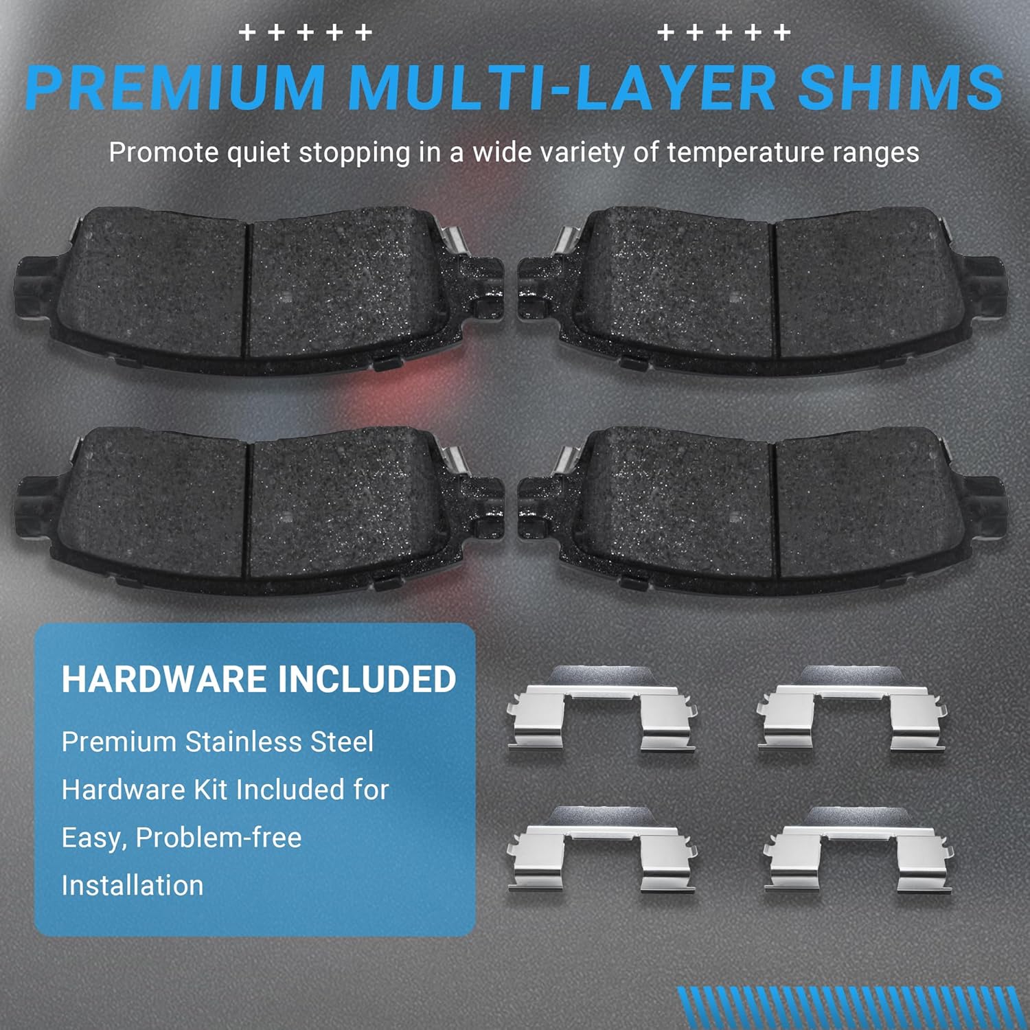 Brake Pads Rear Set Compatible with GMC Acadia Envoy XL XHV, Buick Enclave Rainier, Chevy SSR Trailblazer EXT Traverse, Isuzu Ascender Olds Saab Saturn Rear Brakes Semi-Metallic D883