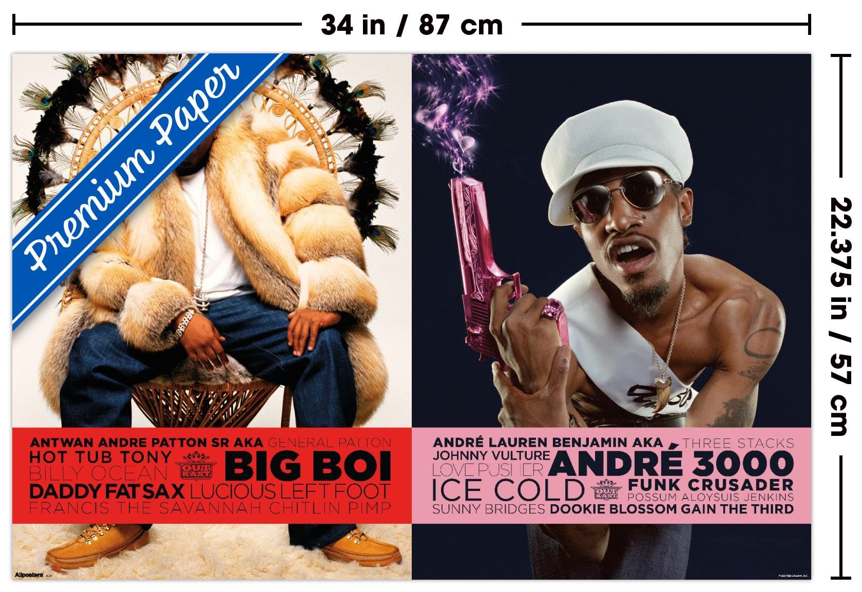 ☆OutKast☆ Hiphop 90s vintage poster Outkast Aquemini 1998 Album André 3000 Hip Hop Duo Singer