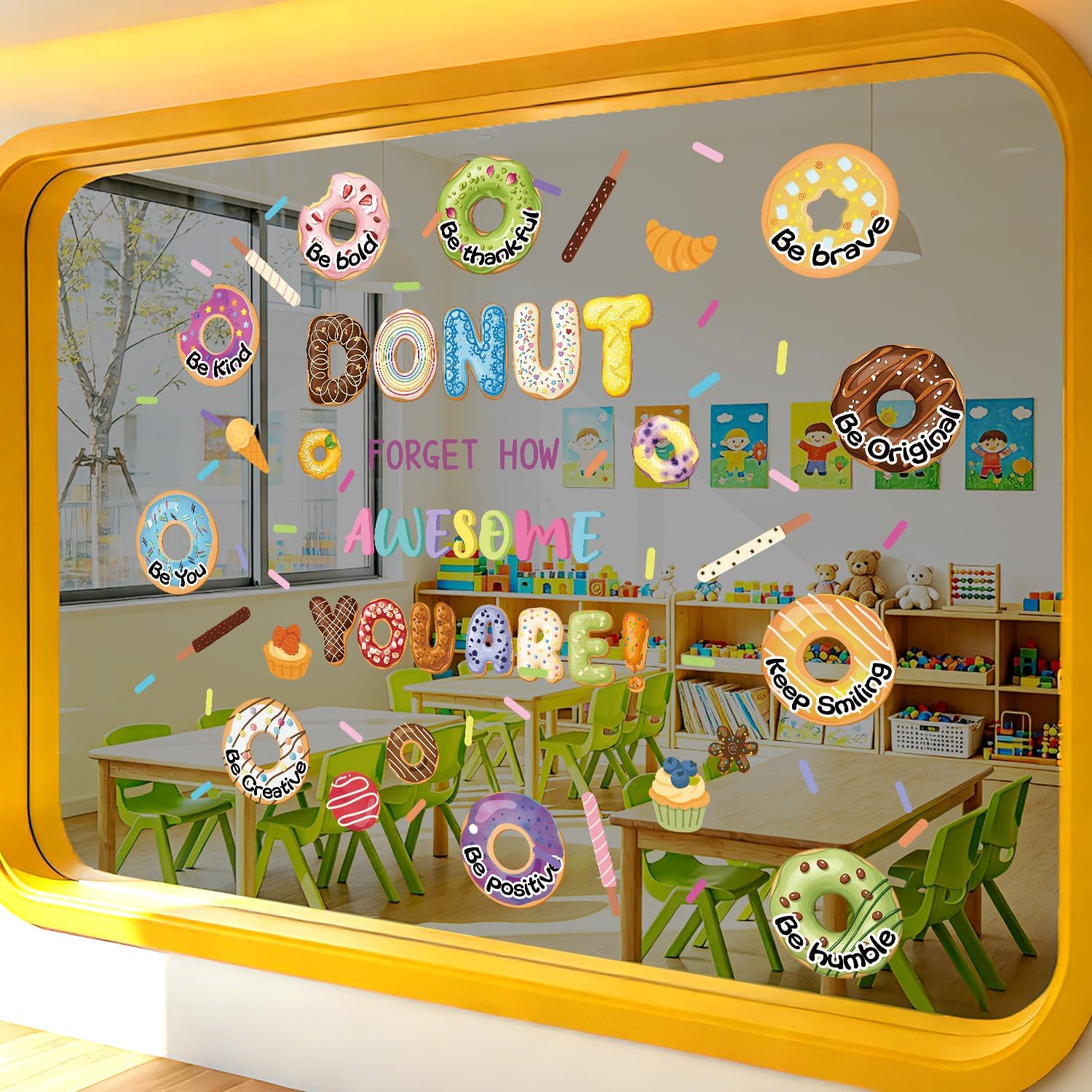 TOARTi Donut Forget How Awesome You are Inspirational Quote Wall Decal image 3