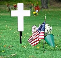 Vista 4 de Ragyzity Estaca de cruz solar para jardín, luces para exteriores, cruz solar para cementerio, estaca de luces cruzadas alimentadas por energía