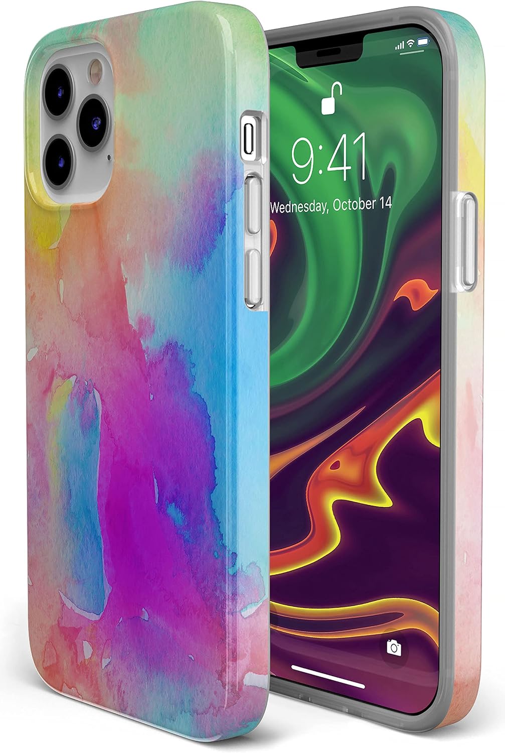 Casely iPhone 11 Pro Max Case | Painting in Pastels | Rainbow Watercolor | Classic Ultra Slim Design