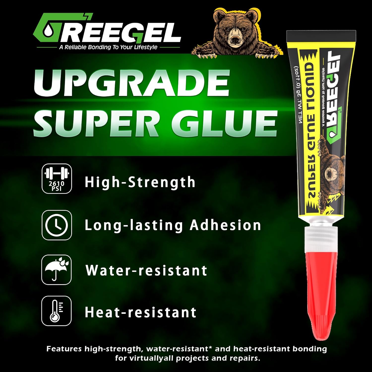 Super CA Glue 4 x 3G - Clear Superglue Liquid, Multi-Purpose Instant Cyanoacrylate Adhesive for Ceramic Metal DIY Craft Hobby Model Wood 3D Printing, Strong Bonding Single Use