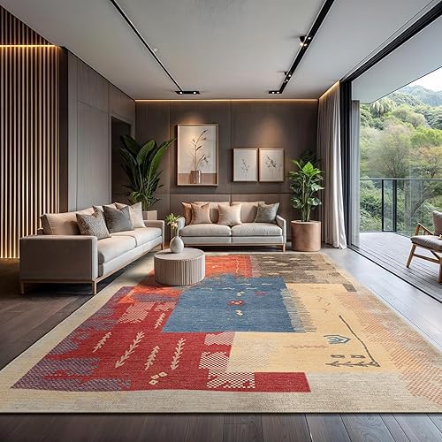 Miniatura 124 de CAMILSON Alfombra moderna de lujo de 8 x 10 pies, estilo vintage, abstracto, suave, de pelo medio, resistente a las manchas, fácil de limpiar, no