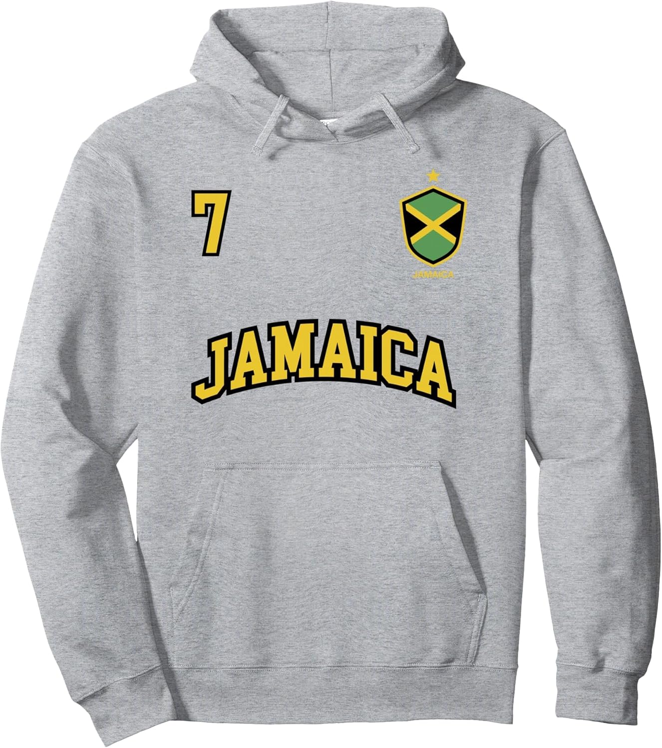 Jamaica Team Sports Number 7 Soccer Jamaican Flag Pullover Hoodie