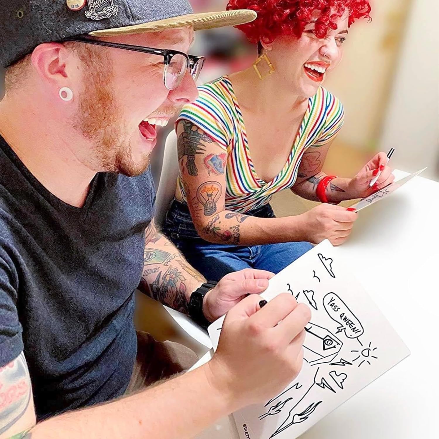 Hilarious Uncensored Adult Party Game | Fun Drawing Game for Terrible Artists, Fun Game Nights, Bachelorette Parties & Inappropriate Friends | NSFW Card Game for Adult Groups 17+