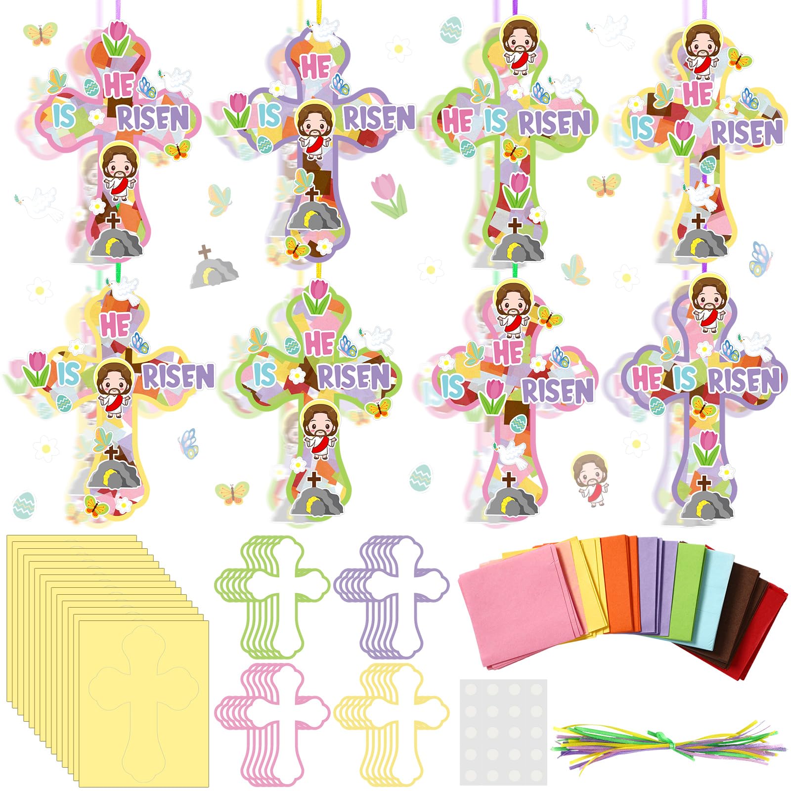 Amazon.com: Lunmon 24 Sets Christian Cross Crafts, Religious